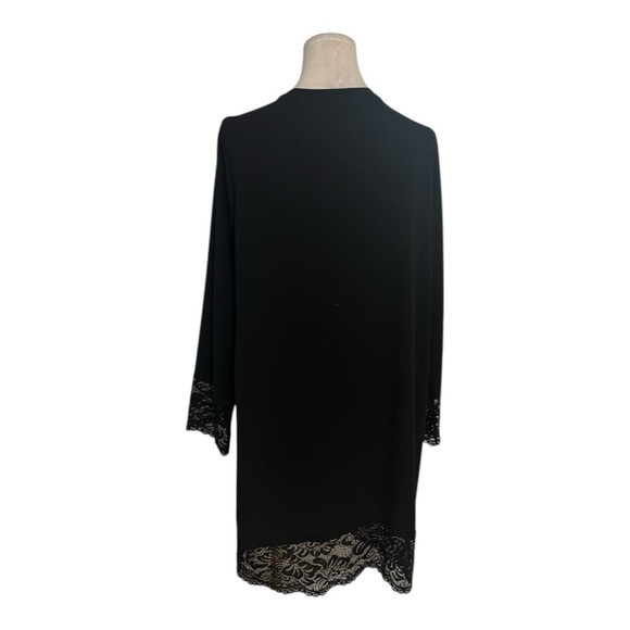 Michael Kors‎ Black Lace Grommet Mini Dress Long Sleeve Tie Front Size 8 Party - Picture 5 of 11